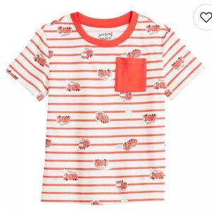 Jumping Beans Fire Truck Striped Tee - Red and White